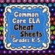 Common Core ELA Cheat Sheets for Grades K-5 by Beth Kelly | TPT