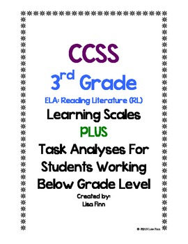 Preview of Common Core ELA: Reading Literature Learning Scales (3rd Grade)