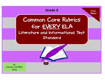 Preview of Common Core ELA Rubrics:  Grade 8