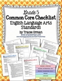 ELA Common Core Standards Checklists Grade 5