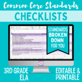Common Core Standards Checklist - Third Grade ELA