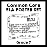 Common Core ELA Standards Poster Set - 7th Grade  {Black &