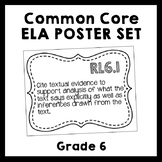 Common Core ELA Standards Poster Set - 6th Grade {Black & 