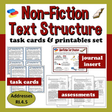 ELA Task Cards & Printables Set – Nonfiction Text Structure