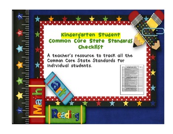 Preview of Common Core ELA and Math Student Checklist (Kindergarten)