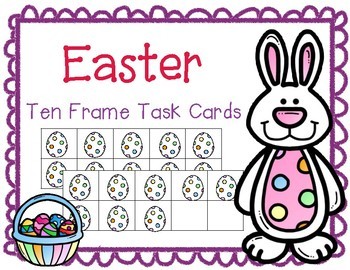 Preview of Easter Addition Ten Frame Task Cards