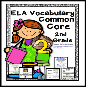 Preview of Academic Vocabulary With Word Wall Words ELA 2nd Grade and Vocabulary Flip Books