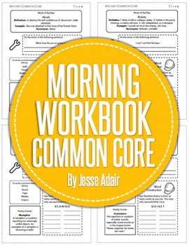 Preview of Common Core Morning Workbook For ELA