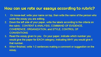 Preview of Common Core English Regents:  Argument essay peer editing & grading
