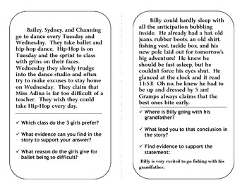 Common Core Evidence Task Cards by Chelsea Gillis