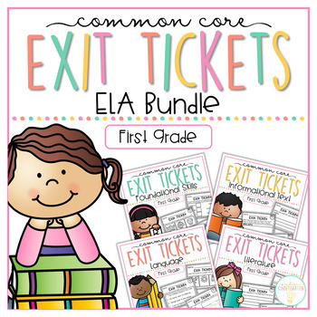 Preview of Common Core Exit Tickets: First Grade ELA Bundle