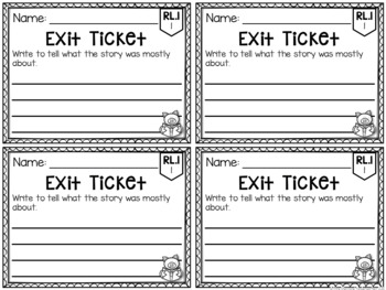Common Core Exit Tickets: First Grade Literature by Mrs Plemons