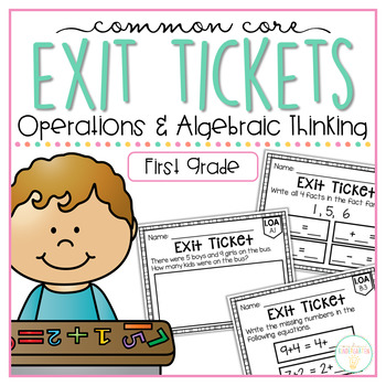Preview of Common Core Exit Tickets: First Grade Operations and Algebraic Thinking