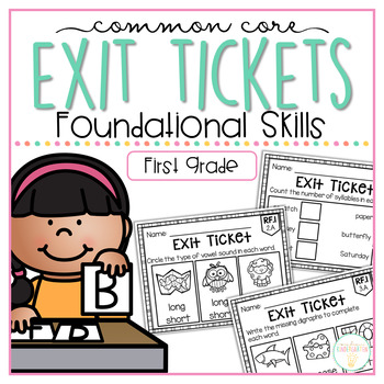 Preview of Common Core Exit Tickets: First Grade Reading Foundational Skills