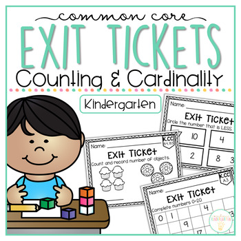 Preview of Common Core Exit Tickets: Kindergarten Counting and Cardinality