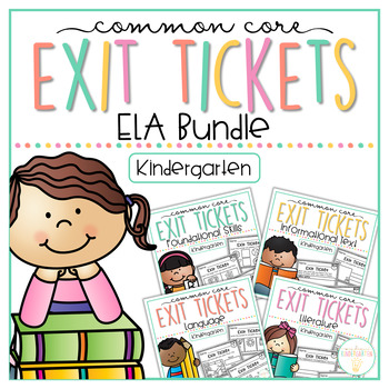 Preview of Common Core Exit Tickets: Kindergarten ELA Bundle