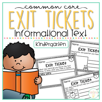 Preview of Common Core Exit Tickets: Kindergarten Informational Text