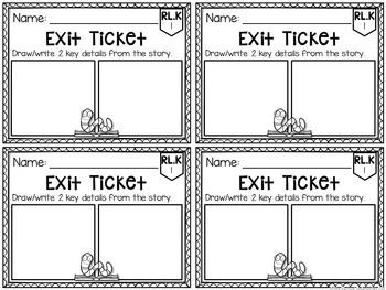 common core exit tickets kindergarten literature by mrs plemons