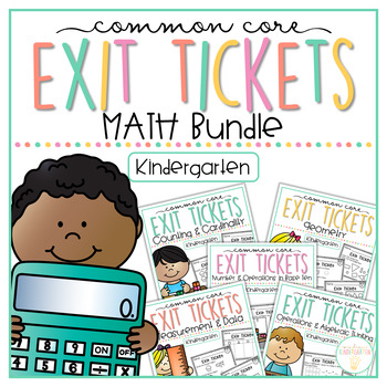Preview of Common Core Exit Tickets: Kindergarten Math Bundle