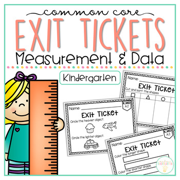 Preview of Common Core Exit Tickets: Kindergarten Measurement & Data