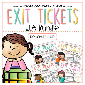 Preview of Common Core Exit Tickets: Second Grade ELA Bundle