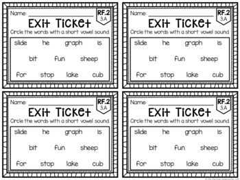 Common Core Exit Tickets: Second Grade Foundational Skills | TpT