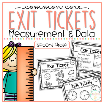 Preview of Common Core Exit Tickets: Second Grade Measurement & Data