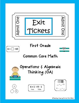 Preview of Common Core Exit Tickets Slips 1st Grade Math O.A. Quick Assessments
