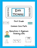 Common Core Exit Tickets Slips 1st Grade Math O.A. Quick A
