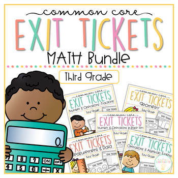 Preview of Common Core Exit Tickets: Third Grade Math Bundle