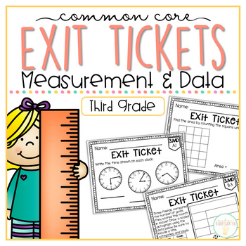 Preview of Common Core Exit Tickets: Third Grade Measurement & Data