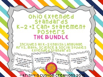 Preview of Common Core Extended Standards K-2 BUNDLE I Can Statement Posters