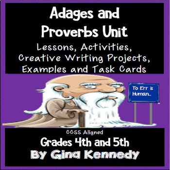 Preview of Adages & Proverbs Unit, Lessons, Examples, Practice Activities and Projects