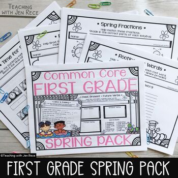 Preview of Spring Sub Plans Packet for First Grade
