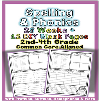 Preview of Phonics & Spelling Common Core Foundational Skills Word Work Homework