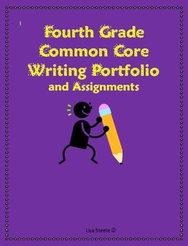 Preview of Common Core Fourth Grade Writing Portfolio Checklist and Assignments