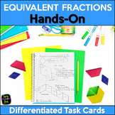 Equivalent Fractions Task Cards Hands On - Differentiated 