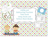 Common Core Fraction Task Cards, Pattern Blocks and Clock 
