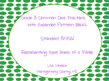 Preview of Common Core Fractions Using Expanded Pattern Blocks Flip Chart