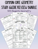Common Core Geometry Study Guide Review Sheet Bundle - NYS