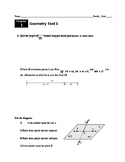 Common Core Geometry Test on Basics of Geometry