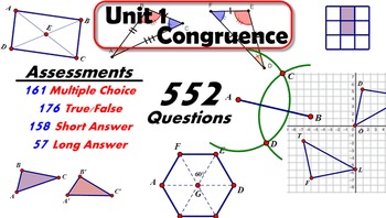 Preview of Common Core Geometry Unit #1 Congruence Assessment Materials