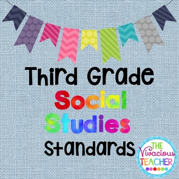 Preview of Common Core Georgia Performance Standards Posters Third Grade Social Studies