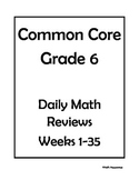 6th Grade Common Core Math Daily Review Bundle Weeks 1-35