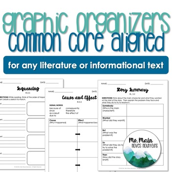 Preview of Common Core Graphic Organizer Pack