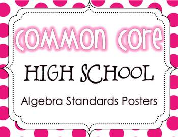 Preview of Common Core High School Algebra Standards Posters {Polka Dot Edition}