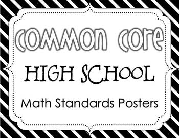 Preview of Common Core High School Math Standards Posters {Black and White Edition}