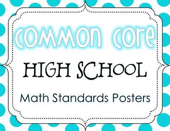Preview of Common Core High School Math Standards Posters {Polka Dot Edition}