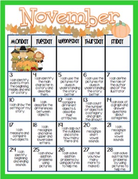 Common Core Homework Packet for November by Classy Kinders | TpT