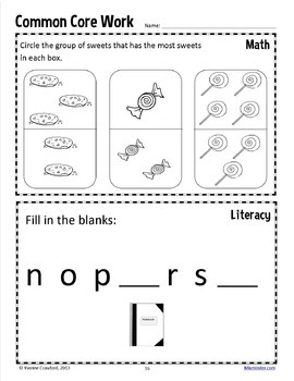 Homework for Kindergarten - 132 Homework Printables Distance Learning
